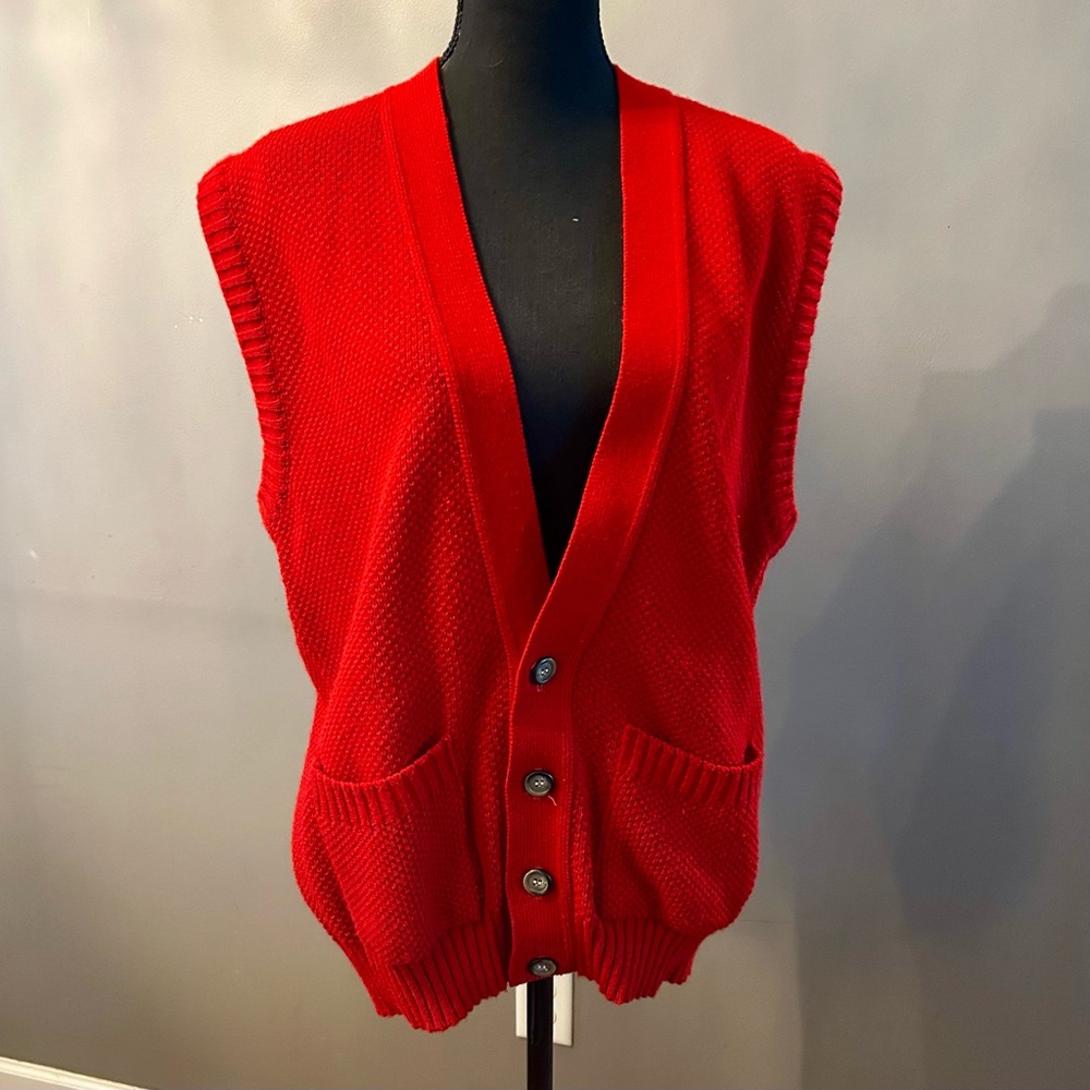 VINTAGE London Fog Sweater Vest Red